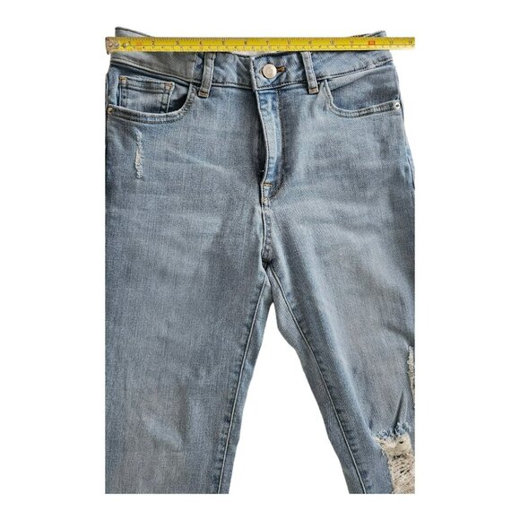 DL1961 Jeans Women Sz 26 Blue Instaslim Ankle Mid-Rise Distressed Thrashed - Picture 10 of 15